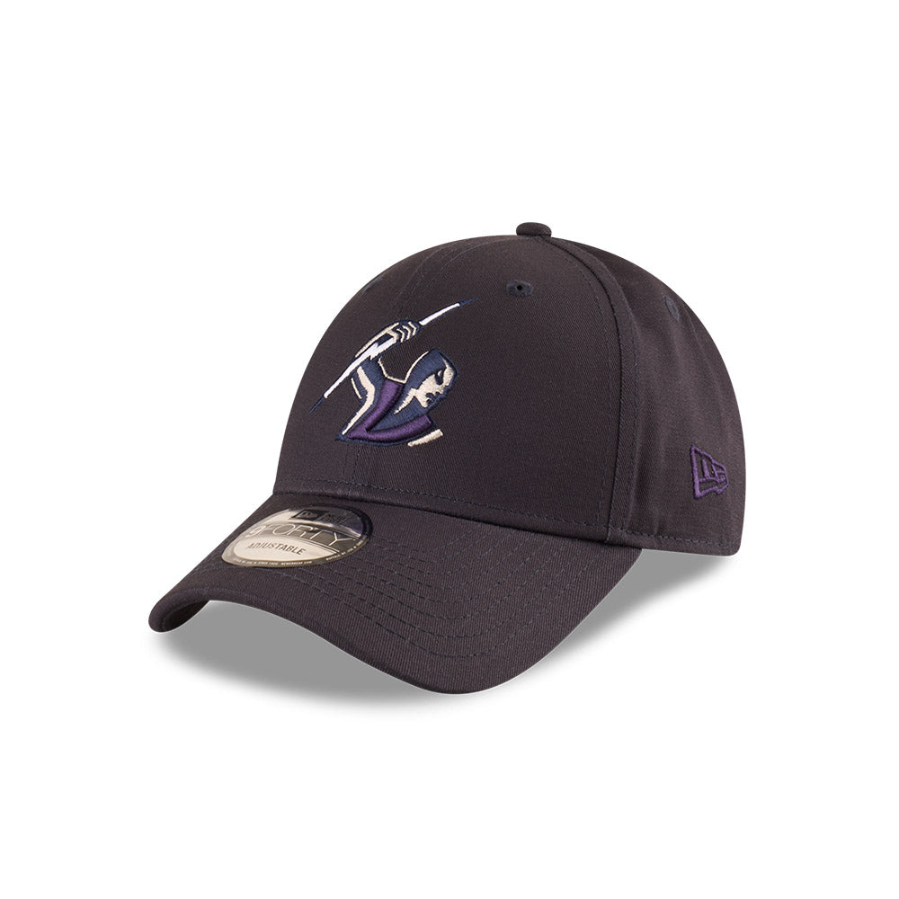Melbourne Storm Hat - 2025 NRL Badged Navy OTC 9Forty Strapback Cap - New Era